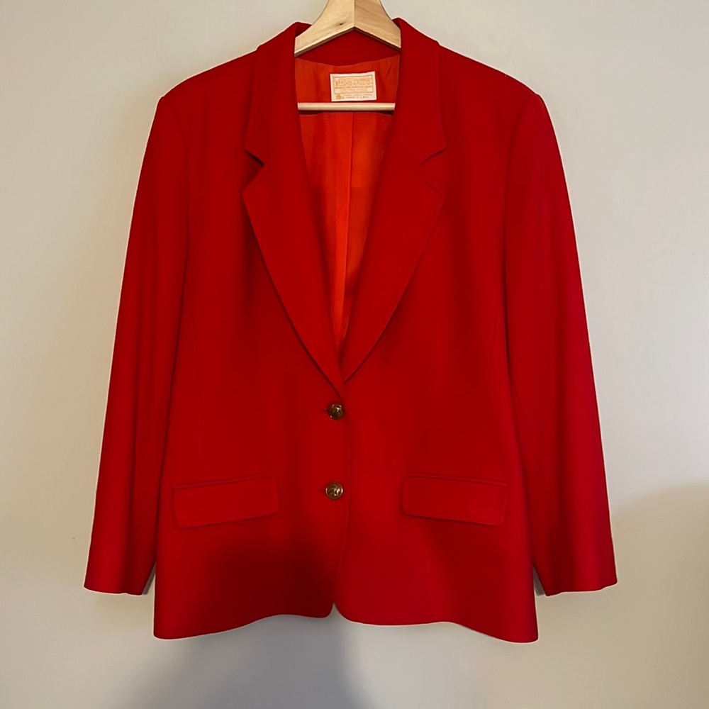 Vintage Pendleton Plus Size Red Two Button Wool B… - image 1